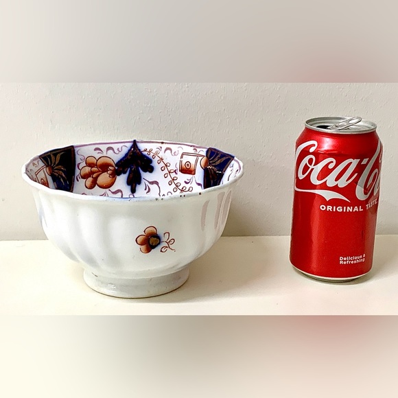 19th Century Vintage Gaudy Welsh Scalloped Buckle Pattern Footed Lusterware Bowl - Picture 3 of 16